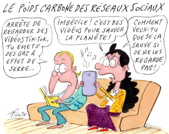 Dessin: Les réseaux sociaux polluent autant que des pays européens, selon le Français Greenly